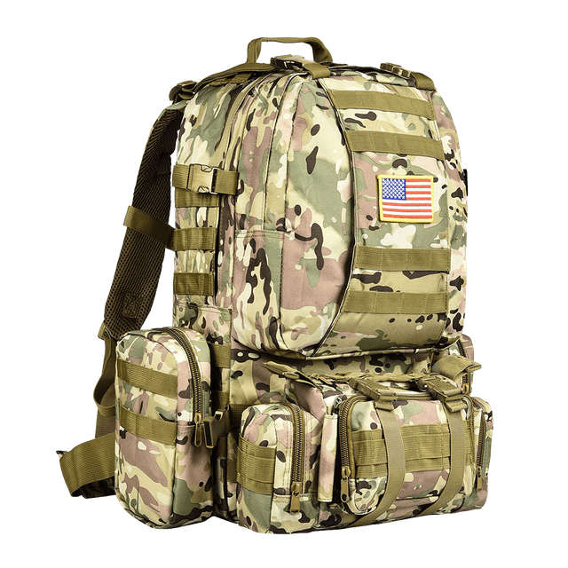 حقيبة ظهر تكتيكية حقيبة ظهر عسكرية للجيش 60 لتر حقيبة هجومية كبيرة قابلة للفصل